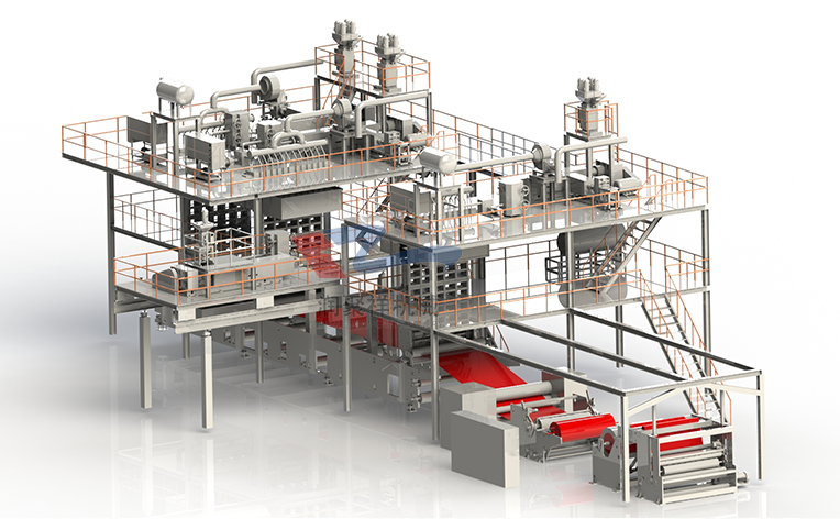 SSMS spun-melt nonwovens production line SSMS spun-melt nonwovens production line manufacturer SSMS spun-melt nonwovens production line features 